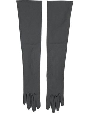 Dolce & Gabbana Dark Gray Viscose Elbow Length Mitten Men Gloves