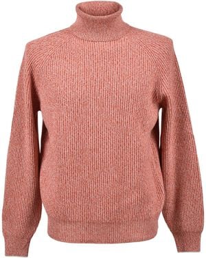 Brunello Cucinelli Beige Wool Turtleneck - Pink