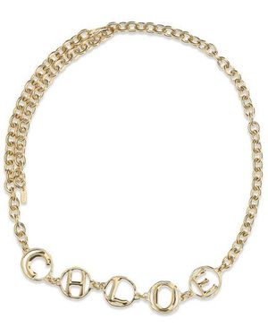 Chloé Brass High-Waist Belt - Metallic