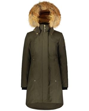 Moose Knuckles Gold-adorned Stirling Parka With Blue Fox Fur - Green