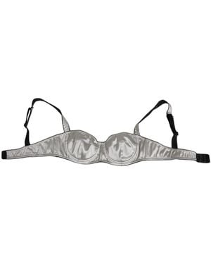 Dolce & Gabbana Grey Acetate Stretch Balconcino Bra Underwear - Metallic