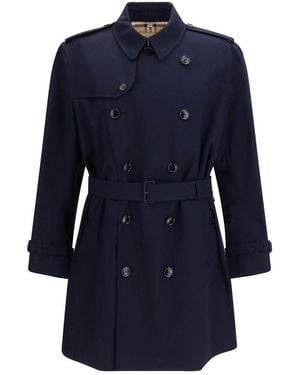 Burberry Blue Cotton Trench Coat
