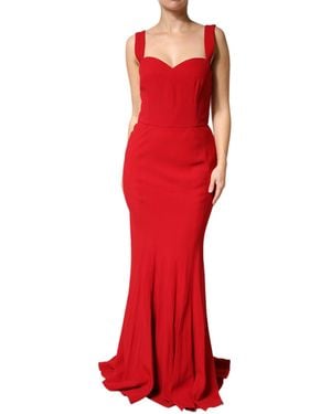 Dolce & Gabbana Red Viscose Sheath Mermaid Long Gown Dress