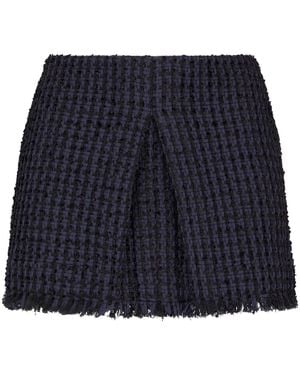DSquared² Tweed Frayed-Hem Miniskirt - Blue