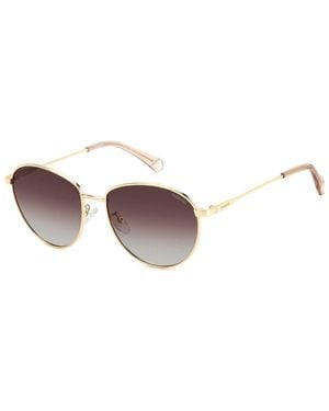 Polaroid Gold Stainless Steel Sunglasses - Brown