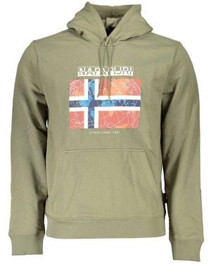 Napapijri Fleece Hooded Sweatshirt With Logo - Green