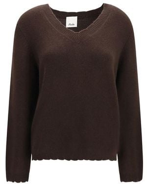 Allude Brown Cashmere Sweater