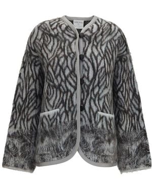 forte_forte Gray Alpaca Vicugna Pacos Cardigan