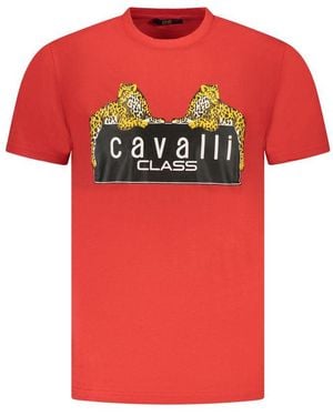 Roberto Cavalli Cotton T-Shirt - Red