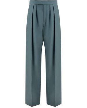 Chloé Bicolour Wool Oves Aries Dress Trousers - Blue