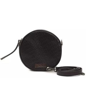Pompei Donatella Chic Croc-embossed Leather Crossbody - Black