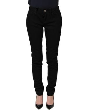 Dolce & Gabbana Black Queen Embroidery Pretty Denim Jeans