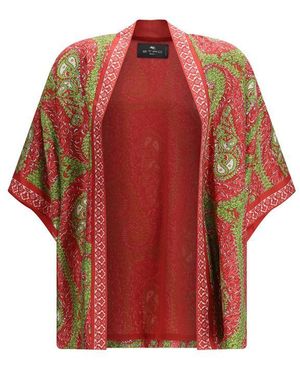 Etro Multicolour Silk Jackets And Coat - Red
