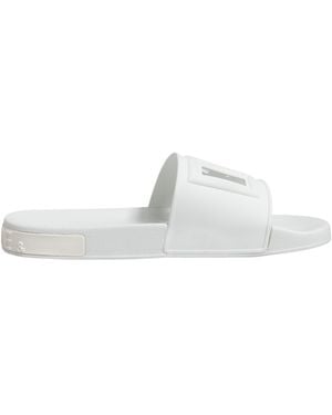 Dolce & Gabbana White Rubber Sandals Slides Beachwear Shoes