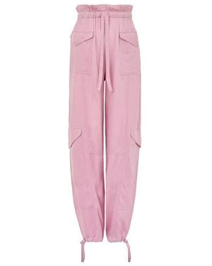 Ganni Pink Satin Cargo Pant