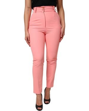 Dolce & Gabbana Pink High Waist Dress Tapered Trousers