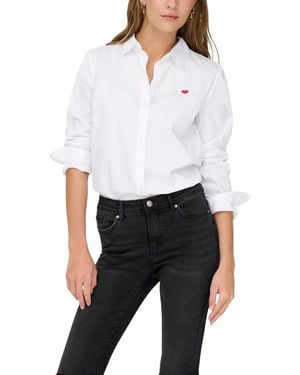 Jacqueline De Yong White Cotton Blouse