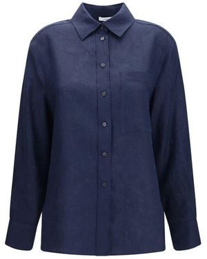 Lardini Blue Linen Dress Shirt