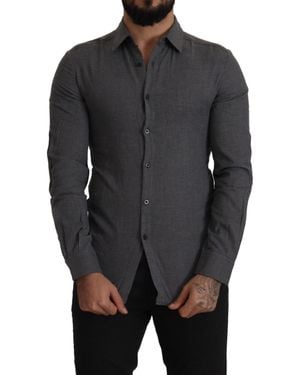 CoSTUME NATIONAL Dark Gray Cotton Casual Shirt