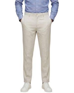 Borghese Linen Casual Trousers - White