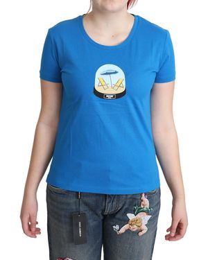 Moschino Beach Scene Graphic Tee - Blue