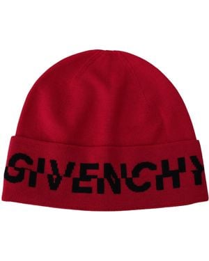 Givenchy Wool Beanie Beanie Hat - Red