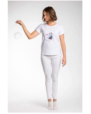 A.Tratti Chic Stretch Viscose Tee - White