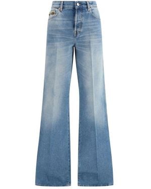 Gucci Light Blue Cotton Flared Jeans