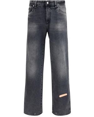 PDF CHANNEL Grey Cotton Relaxed Fit Jeans - Blue