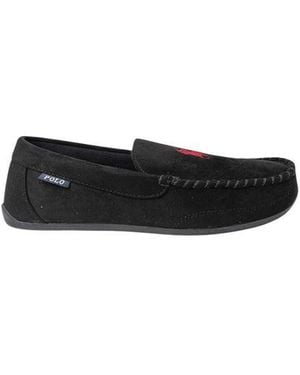 Ralph Lauren Black Faux Fur Slippers