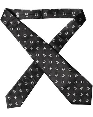 Dolce & Gabbana Geometric Silk Adjustable Neckwomen's Tie - Black