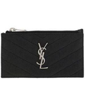 Saint Laurent Calf Leather Bos Taurus Wallet - Black