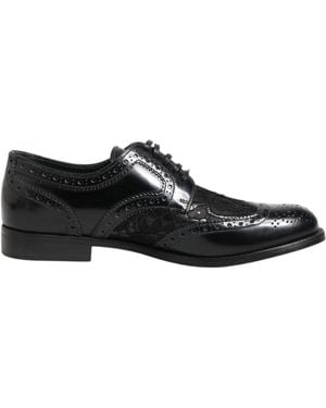 【送料&関税込】Dolce & Gabbana Round Toe Lace-up Shoes Dolce & Gabbana lace-up Oxford Shoes | Black | FARFETCH