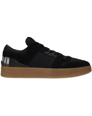 Jimmy Choo Black Fabric Low Top Trainers