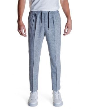 Antony Morato Black Linen Casual Trousers - Blue
