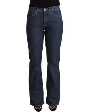 Gianfranco Ferré Gf Ferre Cotton Mid Waist Flared Denim Jeans - Blue