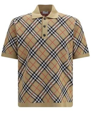 Burberry Beige Cotton Polo Shirt - Multicolour