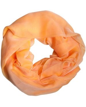 Dolce & Gabbana Silk Rectangle Wrap Shawl Scarf - Orange