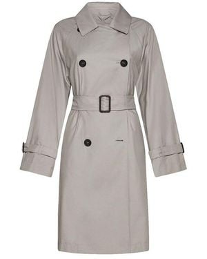 Max Mara Blend Cotton Trench Coat - Grey