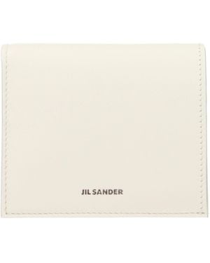 Jil Sander White Leather Wallet - Natural