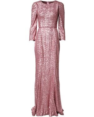Dolce & Gabbana Pink Sequinned Mermaid Long Gown Dress