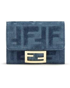 Fendi Blue Cotton Wallet