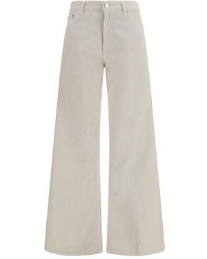 Haikure White Cotton Relaxed Fit Jeans - Grey