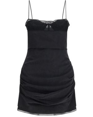 Magda Butrym Corset Dress With Lace Neckline - Black
