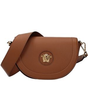 Versace Brown Leather Crossbody Bag