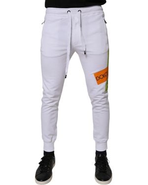 Dolce & Gabbana Logo Patch Joggers - Blue