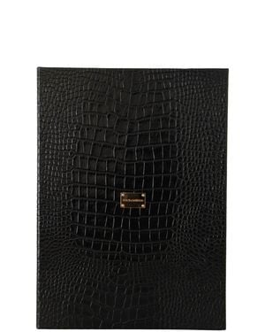 Dolce & Gabbana Elegant Leather Catalogue Case - Black