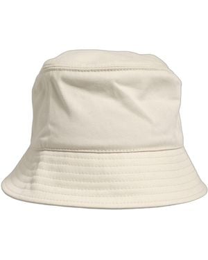 Dolce & Gabbana Men White Cotton Fisherman Bucket Hat - Natural