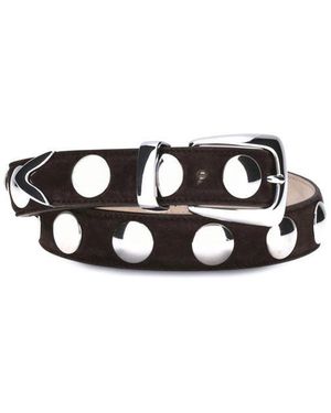 KHAITE Brown Calf Leather Bos Taurus Regular Belt - Black