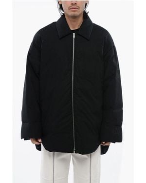Jil Sander Zip Closure Down Jacket With Collar - Black